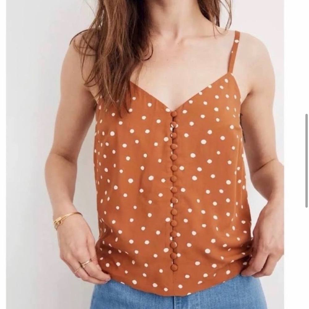 Madewell polka dot button top